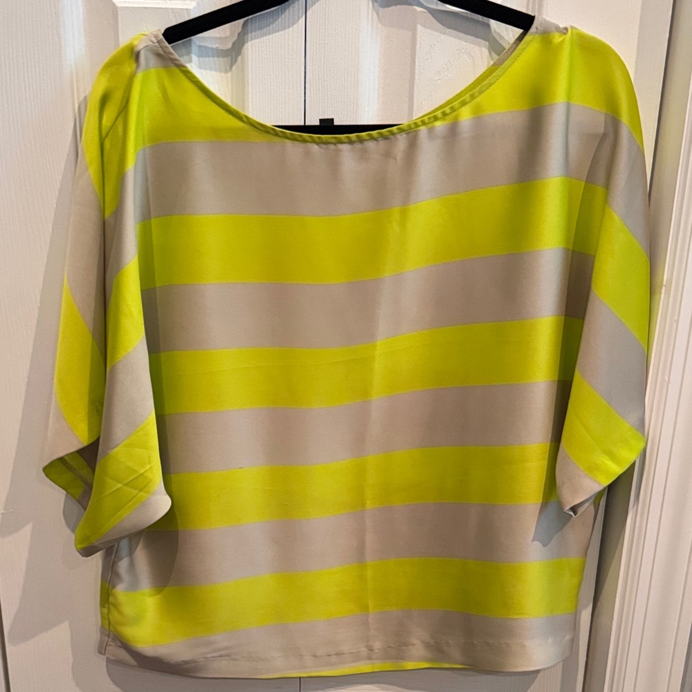 Express Yellow and Gray Striped Blouse